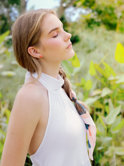 Girl In Field Rose Earrings – Mondays Made Flower & Birthstone Jewelry Singapore