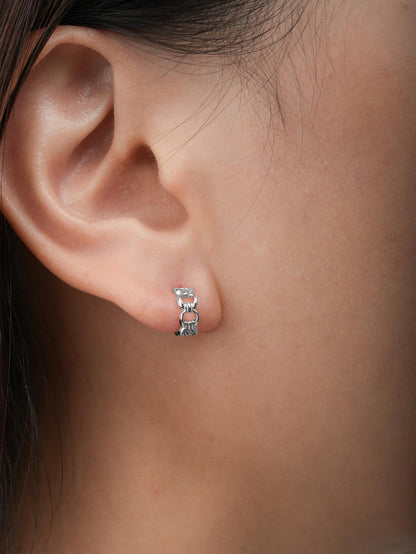 Halo Chain Hoop Earrings S925 Silver Rhodium (2) – Mondays Made Flower & Birthstone Jewelry Singapore