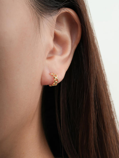 Halo Chain Hoop Earrings 18K Gold (3) – Mondays Made Flower & Birthstone Jewelry Singapore