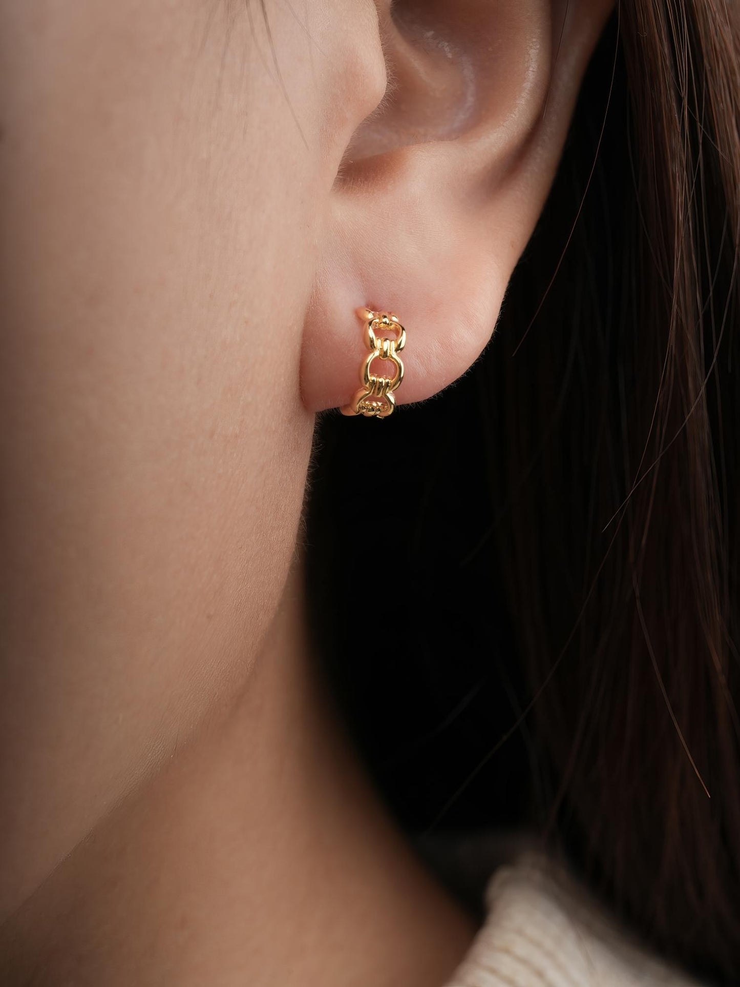 Halo Chain Hoop Earrings