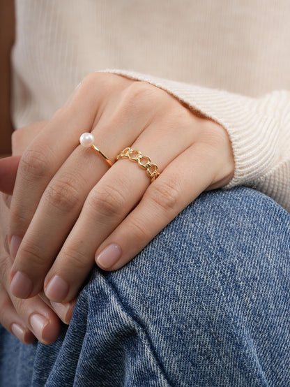 Halo Chain Ring 18K Gold (6) – Mondays Made Flower & Birthstone Jewelry Singapore