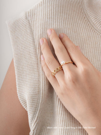 Halo Chain Ring 18K Gold (1) – Mondays Made Flower & Birthstone Jewelry Singapore