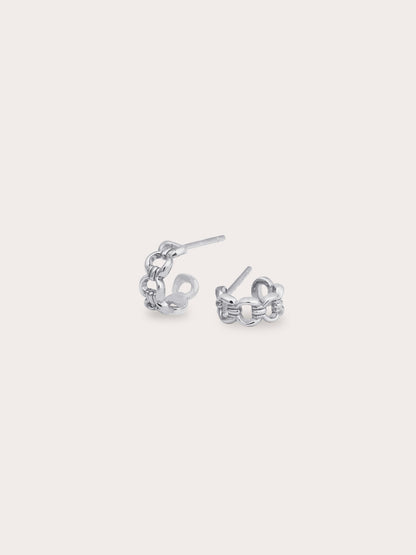 Halo Hoop S925 Silver Rhodium Flat (1) – Mondays Made Flower & Birthstone Jewelry Singapore