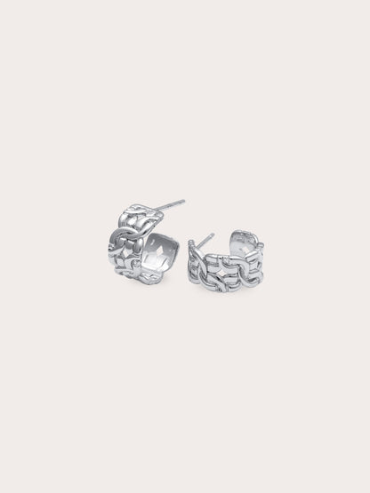 Halo Hoop S925 Silver Rhodium Flat (2) – Mondays Made Flower & Birthstone Jewelry Singapore