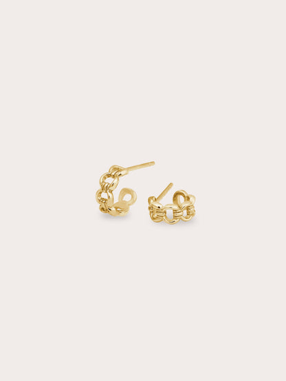 Halo Hoop 18K Gold Flat – Mondays Made Flower & Birthstone Jewelry Singapore