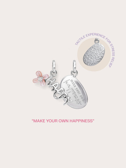 Happy Charm S925 Silver Rhodium – Mondays Made Flower & Birthstone Jewelry Singapore