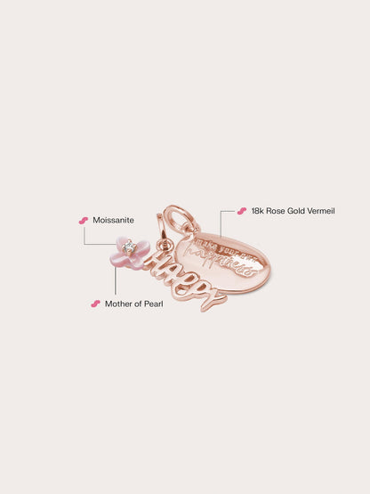 Happy Charm Set Flat 18K Rose Gold – Mondays Made Flower & Birthstone Jewelry Singapore