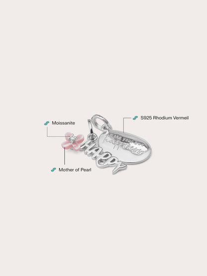 Happy Charm Set Flat S925 Silver Rhodium – Mondays Made Flower & Birthstone Jewelry Singapore