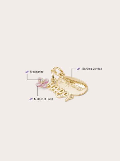 Happy Charm Set Flat 18K Gold – Mondays Made Flower & Birthstone Jewelry Singapore