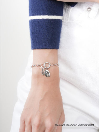 Happy Charm Set S925 Silver Rhodium Txte (1) – Mondays Made Flower & Birthstone Jewelry Singapore