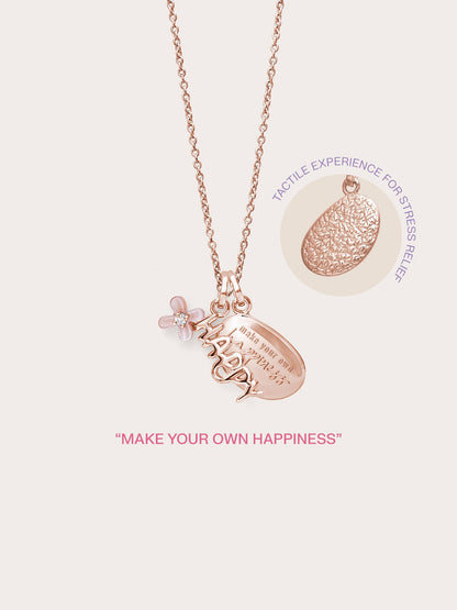 Happy Necklace 18K Rose Gold – Mondays Made Flower & Birthstone Jewelry Singapore