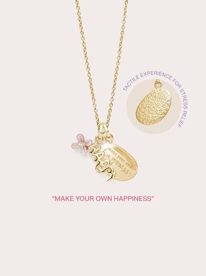 Happy Necklace 18K Gold – Mondays Made Flower & Birthstone Jewelry Singapore