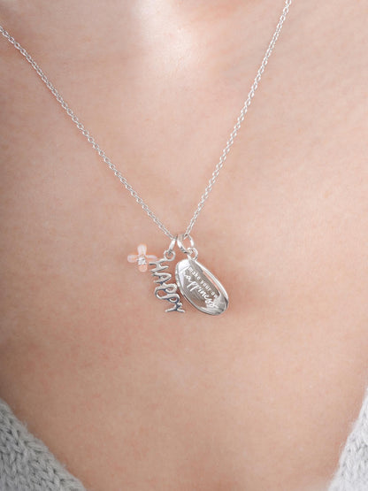Happy Necklace Set S925 Silver Rhodium (1) – Mondays Made Flower & Birthstone Jewelry Singapore