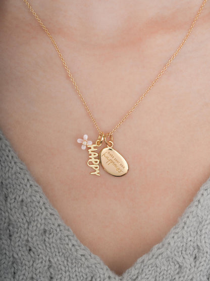 Happy Necklace Set 18K Gold (1) – Mondays Made Flower & Birthstone Jewelry Singapore