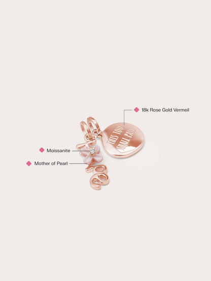 Hope Charm Set Flat 18K Rose Gold – Mondays Made Flower & Birthstone Jewelry Singapore
