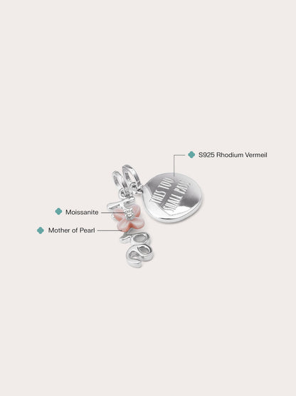Hope Charm Set Flat S925 Silver Rhodium – Mondays Made Flower & Birthstone Jewelry Singapore