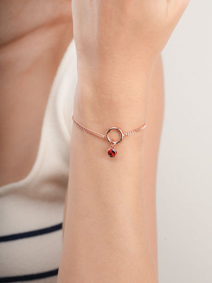 January Birthstone Charm Garnet 18K Rose Gold (2) – Mondays Made Flower & Birthstone Jewelry Singapore