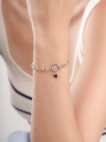 January Birthstone Charm Garnet S925 Silver Rhodium (3) – Mondays Made Flower & Birthstone Jewelry Singapore