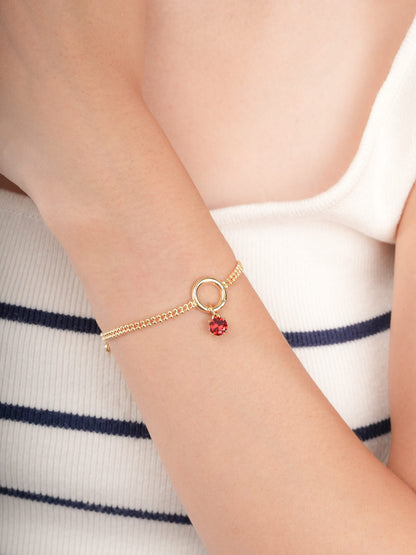 January Birthstone Charm Garnet 18K Gold (2) – Mondays Made Flower & Birthstone Jewelry Singapore