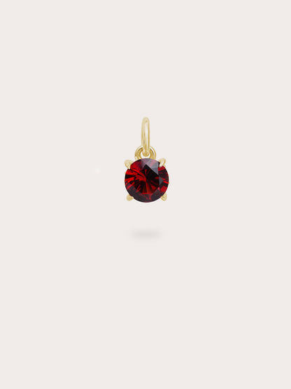 January Birthstone Charm Garnet 18K Gold (1) – Mondays Made Flower & Birthstone Jewelry Singapore