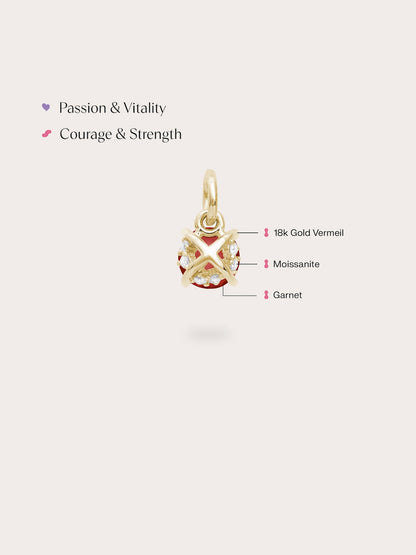 January Birthstone Charm Garnet 18K Gold (4) – Mondays Made Flower & Birthstone Jewelry Singapore