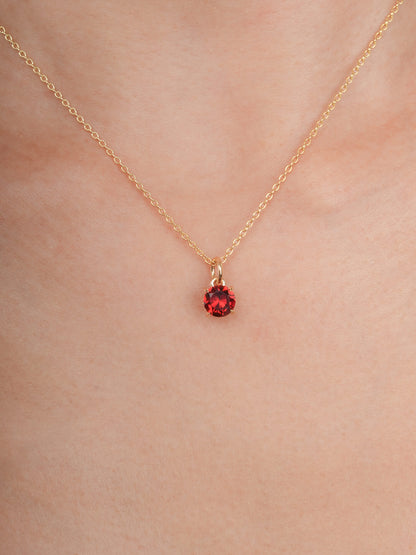 January Birthstone Necklace Garnet 18K Gold (2) – Mondays Made Flower & Birthstone Jewelry Singapore