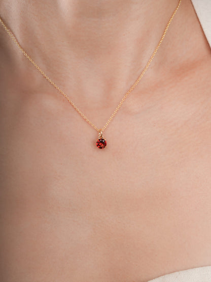 January Birthstone Necklace Garnet 18K Gold (3) – Mondays Made Flower & Birthstone Jewelry Singapore
