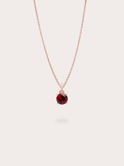 January Birthstone Necklace Garnet 18K Rose Gold (1) – Mondays Made Flower & Birthstone Jewelry Singapore