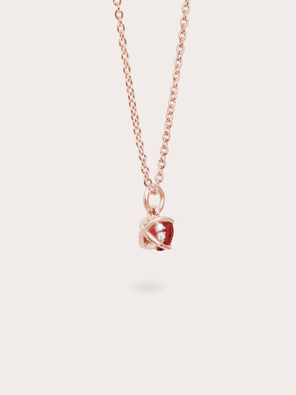 January Birthstone Necklace Garnet 18K Rose Gold (5) – Mondays Made Flower & Birthstone Jewelry Singapore