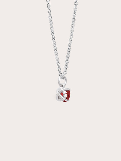 January Birthstone Necklace Garnet S925 Silver Rhodium (5) – Mondays Made Flower & Birthstone Jewelry Singapore