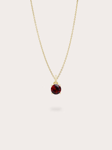 January Birthstone Necklace Garnet 18K Gold (1) – Mondays Made Flower & Birthstone Jewelry Singapore