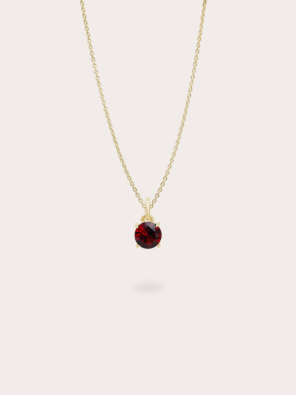 January Birthstone Necklace Garnet 18K Gold (1) – Mondays Made Flower & Birthstone Jewelry Singapore