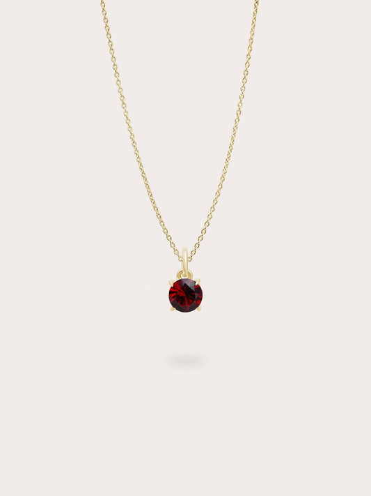 January Birthstone Necklace Garnet 18K Gold (1) – Mondays Made Flower & Birthstone Jewelry Singapore