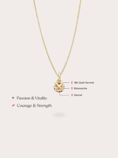 January Birthstone Necklace Garnet 18K Gold (4) – Mondays Made Flower & Birthstone Jewelry Singapore