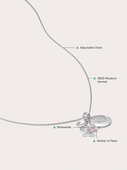 Joy Necklace Set Flat S925 Silver Rhodium – Mondays Made Flower & Birthstone Jewelry Singapore