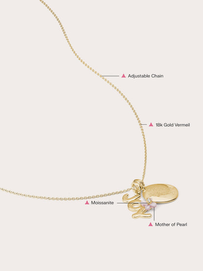 Joy Necklace Set Flat 18K Gold – Mondays Made Flower & Birthstone Jewelry Singapore