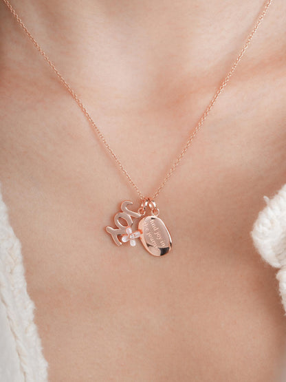 Joy Necklace Set 18K Rose Gold (2) – Mondays Made Flower & Birthstone Jewelry Singapore