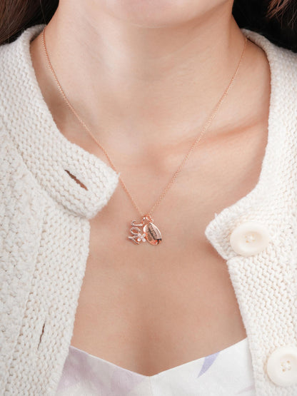 Joy Necklace Set 18K Rose Gold (1) – Mondays Made Flower & Birthstone Jewelry Singapore