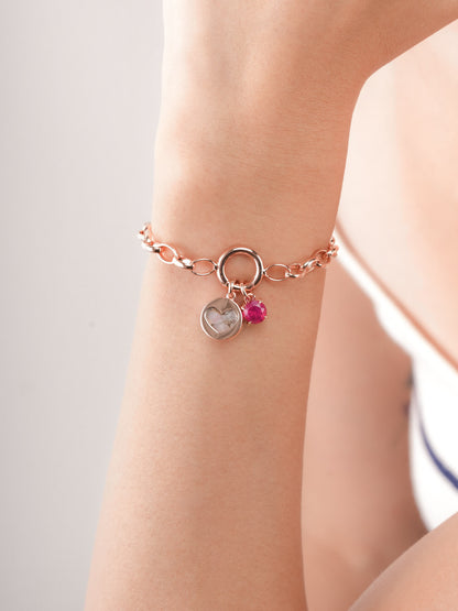 July Birthstone Charm Ruby 18K Rose Gold (6) – Mondays Made Flower & Birthstone Jewelry Singapore