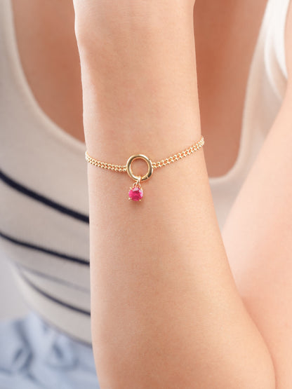 July Birthstone Charm Ruby 18K Gold (2) – Mondays Made Flower & Birthstone Jewelry Singapore