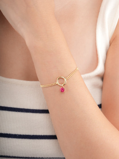 July Birthstone Charm Ruby 18K Gold (3) – Mondays Made Flower & Birthstone Jewelry Singapore