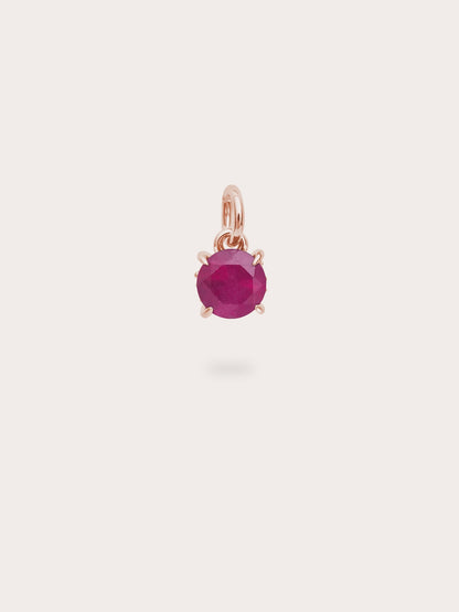 July Birthstone Charm Ruby 18K Rose Gold (1) – Mondays Made Flower & Birthstone Jewelry Singapore