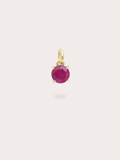 July Birthstone Charm Ruby 18K Gold (1) – Mondays Made Flower & Birthstone Jewelry Singapore