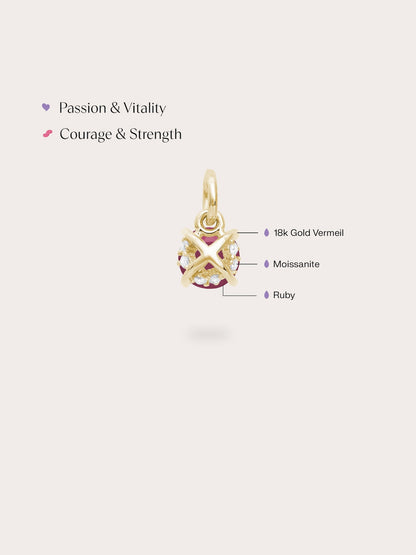 July Birthstone Charm Ruby 18K Gold (4) – Mondays Made Flower & Birthstone Jewelry Singapore