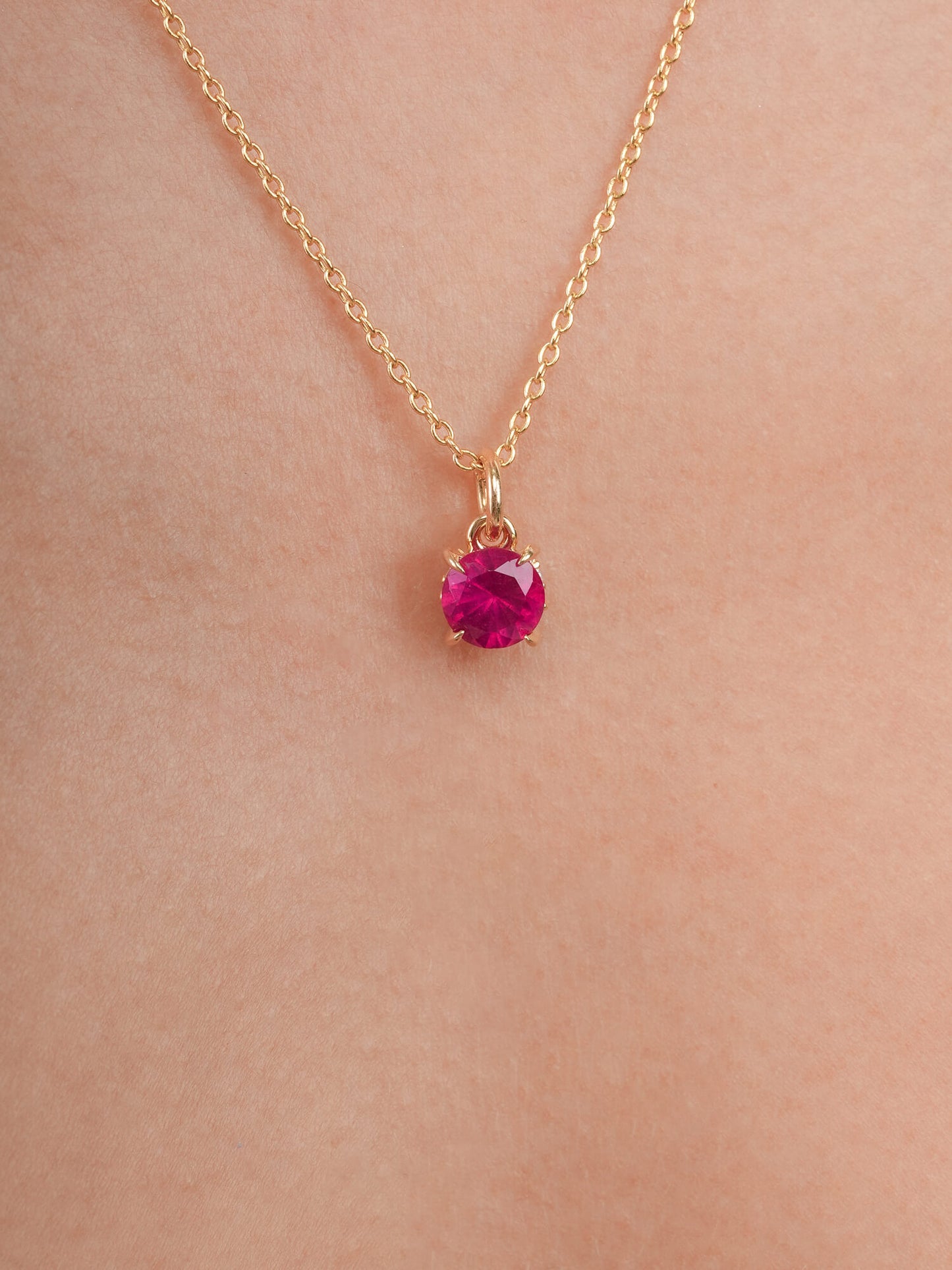 July Birthstone Necklace - Ruby