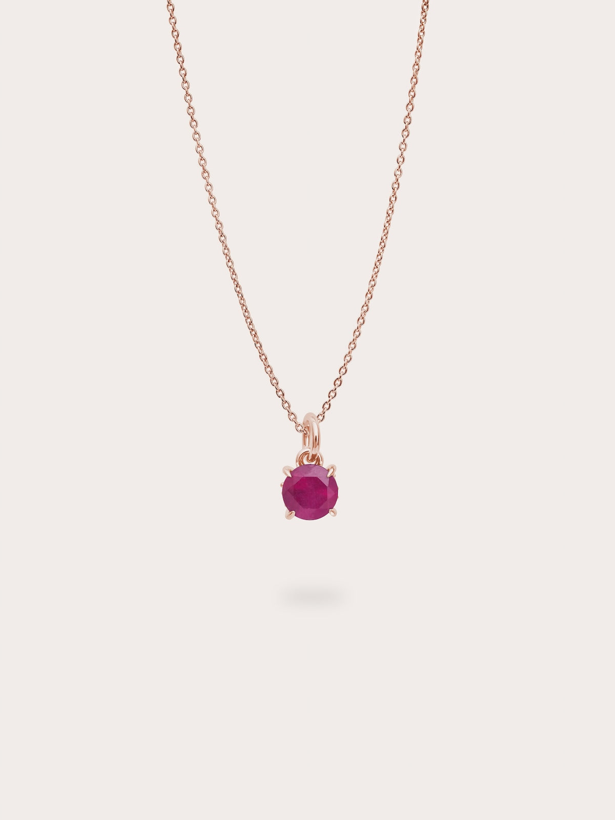 July Birthstone Necklace Ruby 18K Rose Gold (1) – Mondays Made Flower & Birthstone Jewelry Singapore