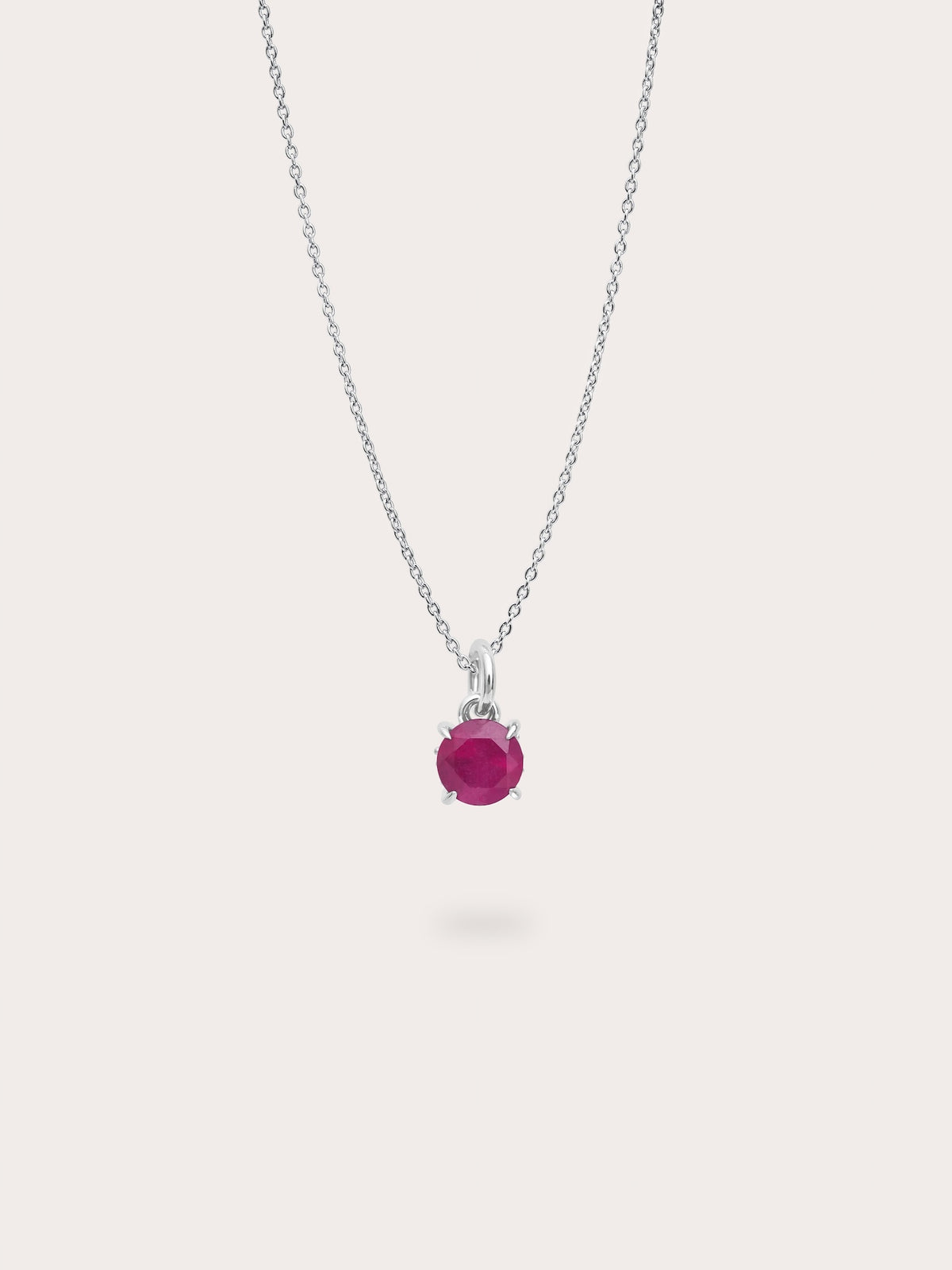 July Birthstone Necklace Ruby S925 Silver Rhodium (1) – Mondays Made Flower & Birthstone Jewelry Singapore
