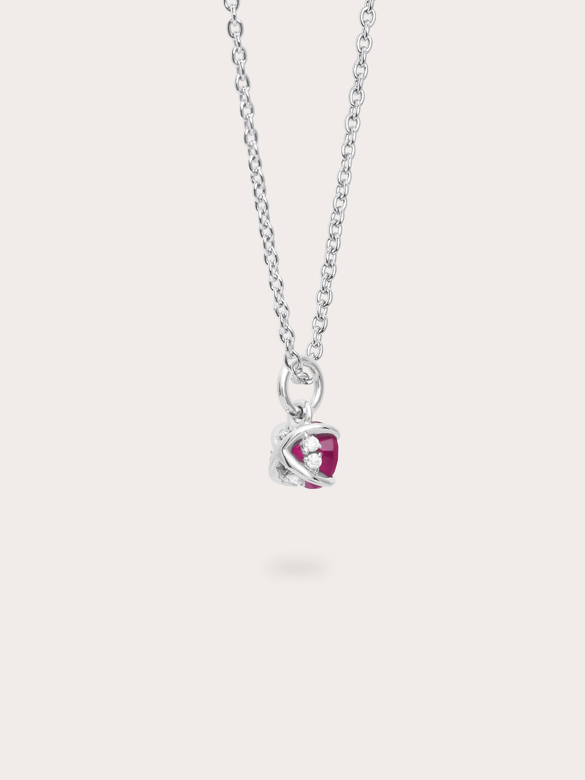 July Birthstone Necklace Ruby S925 Silver Rhodium (5) – Mondays Made Flower & Birthstone Jewelry Singapore