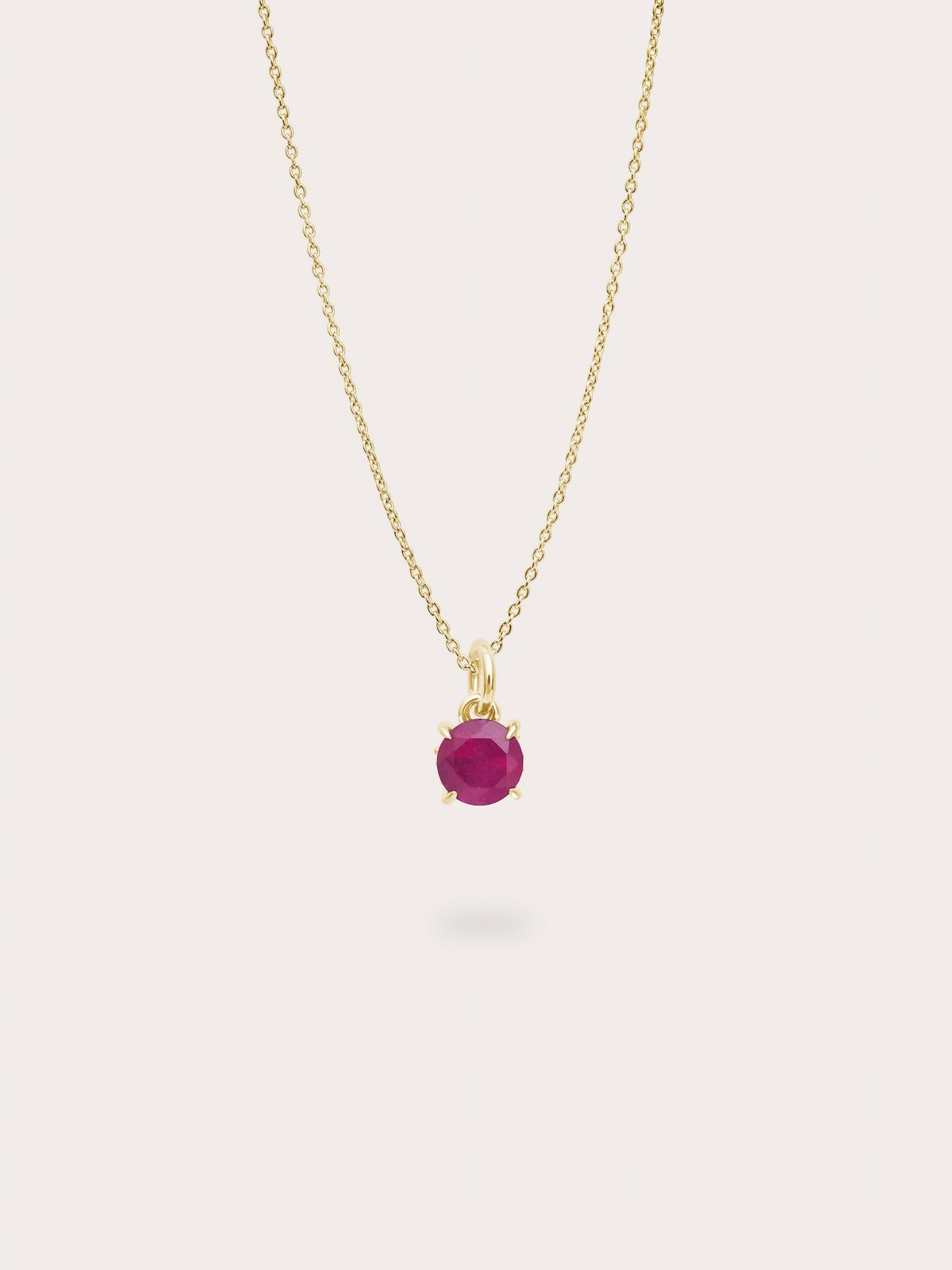 July Birthstone Necklace Ruby 18K Gold (1) – Mondays Made Flower & Birthstone Jewelry Singapore