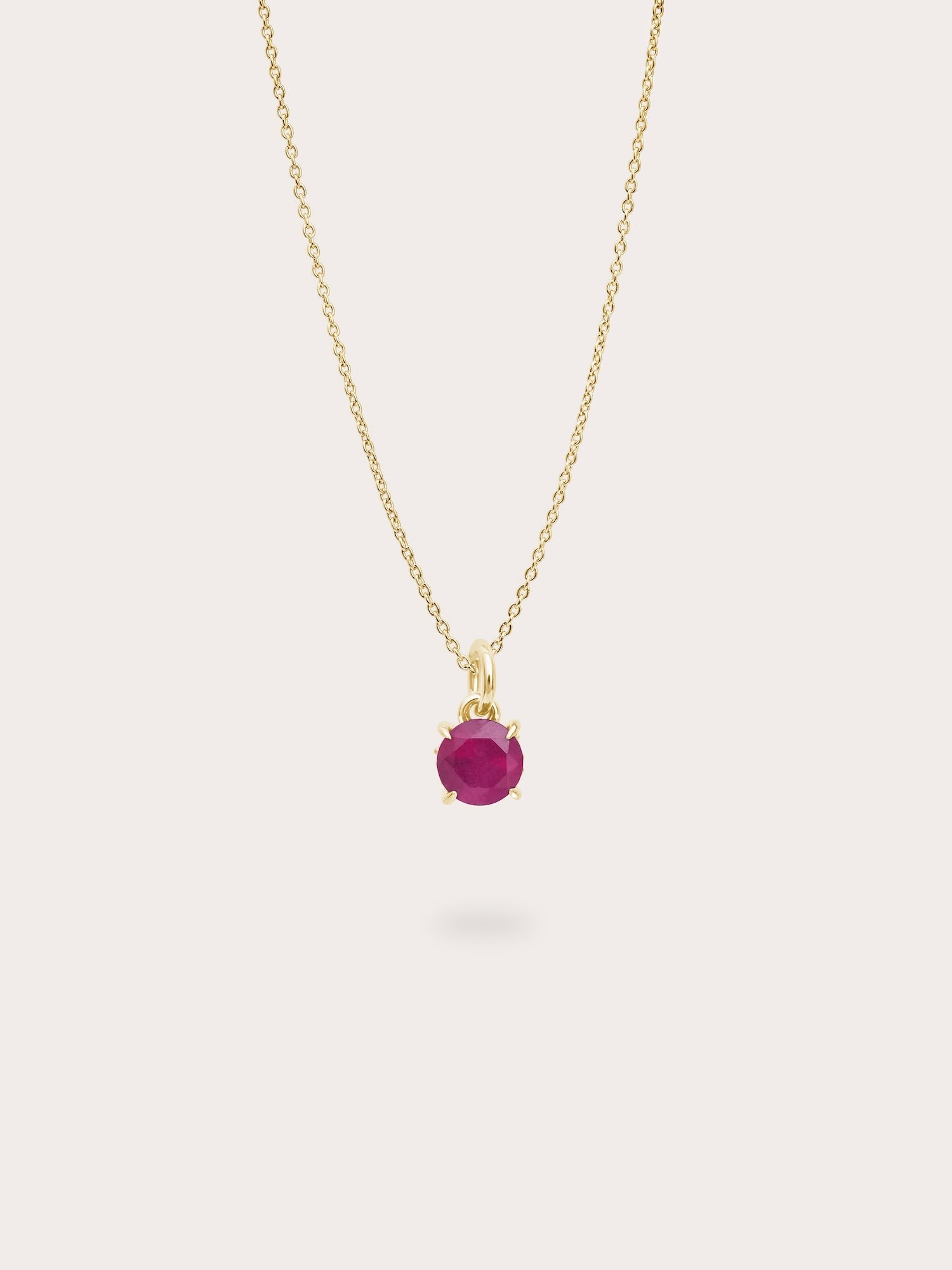 July Birthstone Necklace Ruby 18K Gold (1) – Mondays Made Flower & Birthstone Jewelry Singapore